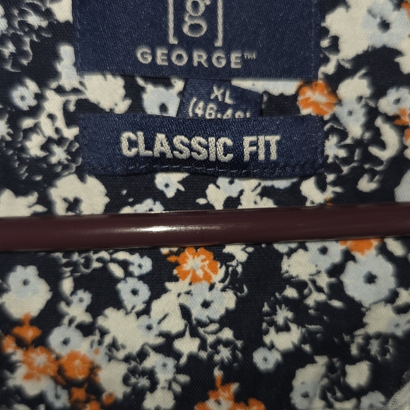 George Blue and Orange Casual Button Down Shirt - Picture 2 of 3